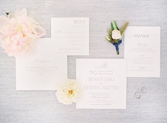 Wedding invitations for Blush and dusty blue wedding